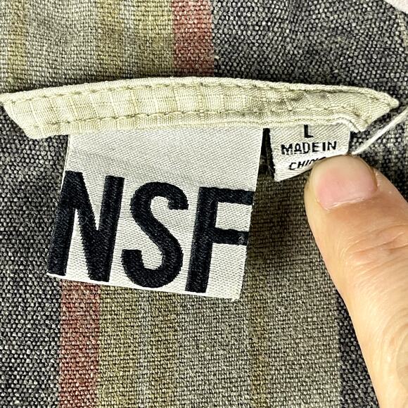 NSF Safari Blazer Jacket Womens Large Green Military Lightweight Cotton Utility - Picture 5 of 14